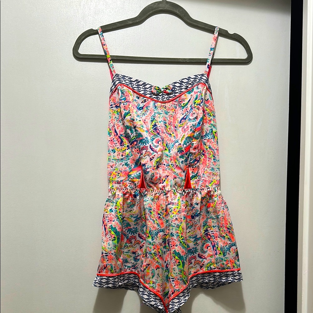 Victorias Secret Colorful Printed Romper/Coverup - size small